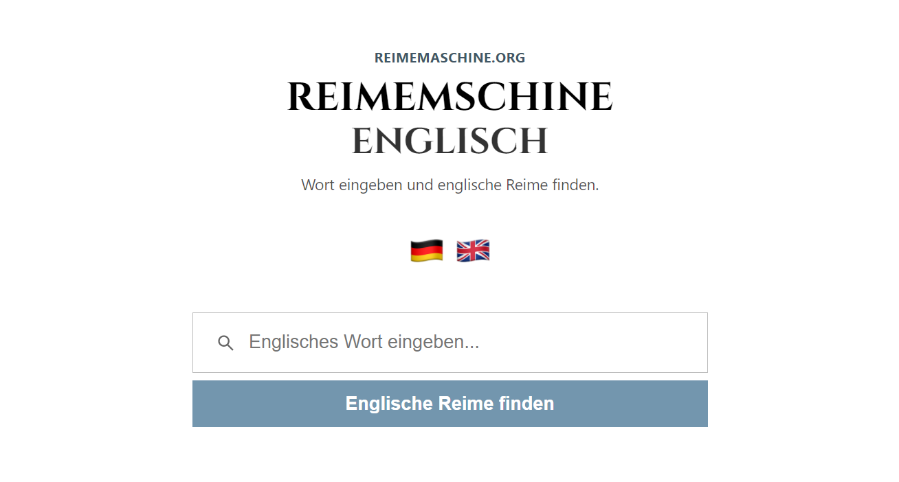 Reimemaschine englisch - passende englische Reimwörter finden