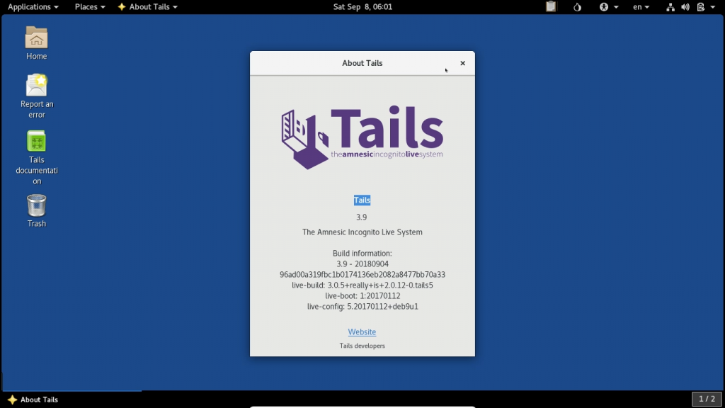 Tails OS Betriebsystem für Online-Anonymität