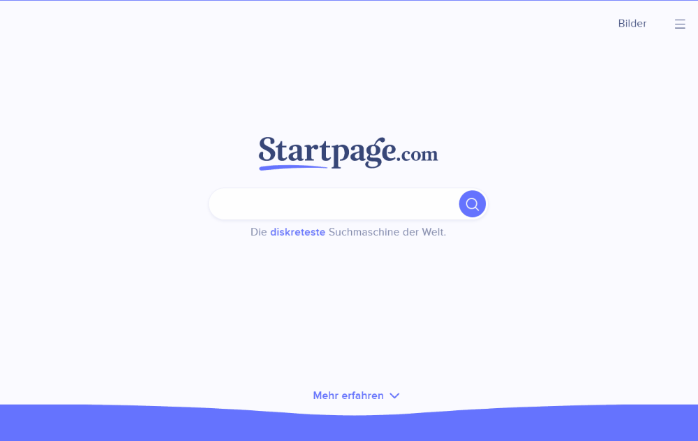 StartPage - Funktion 'Anonyme Ansicht' Demonstration
